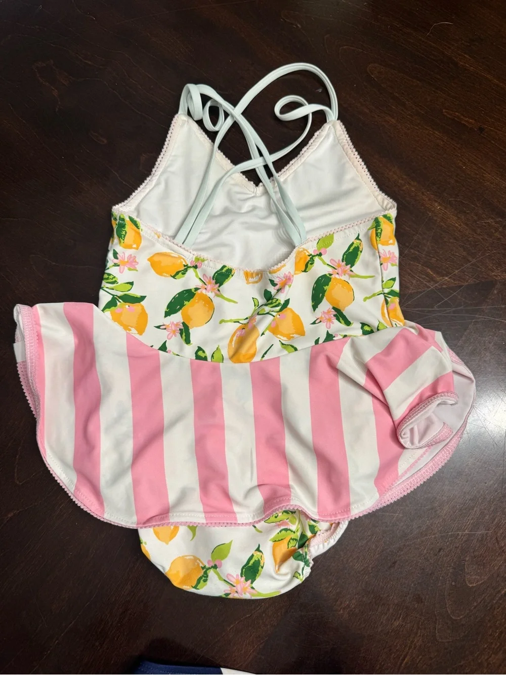 SweetHoney Pink & Yellow Lemon Print One-Piece Swim Dress